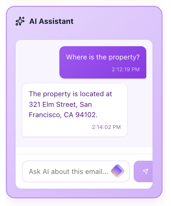 Conversational inbox queries with grounded responses